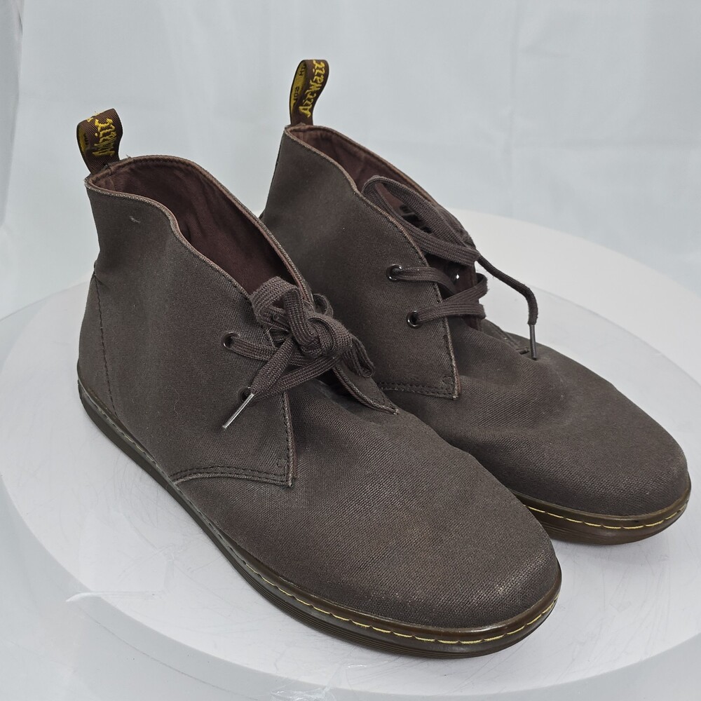 Dr Doc Martens Henrie Chukka Boots Men US 13/47/UK 12 Brown Canvas Lace Up Vegan
